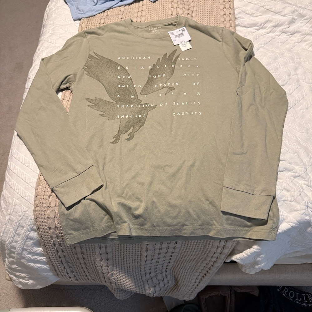 American Eagle Soft Olive Long Sleeve Tee